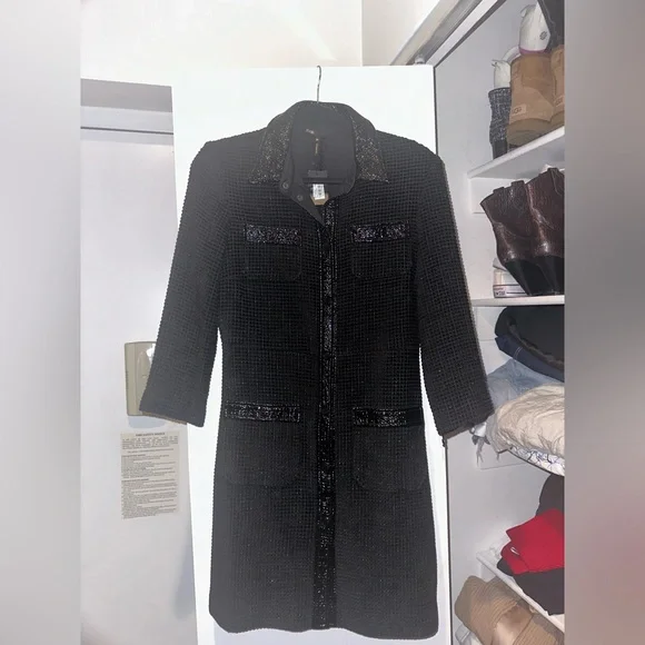 NWT Maje Black Rinili tweed dress - Picture 2 of 4